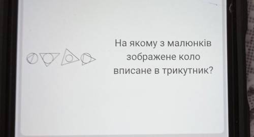 D 0На якому з малюнківзображене колоВписане в трикутник?​