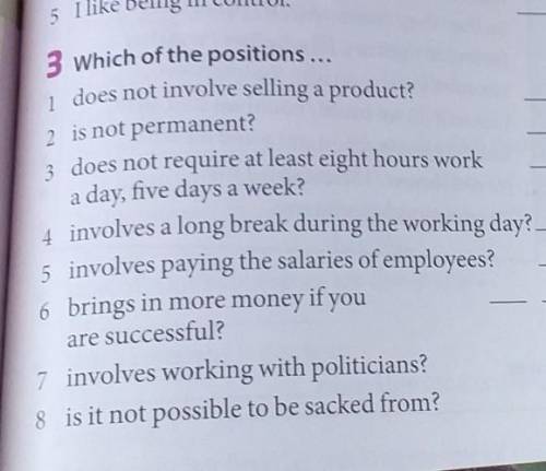 Which of the positions ... 1) does not involve selling a product?2) is not permanent?3) does not req