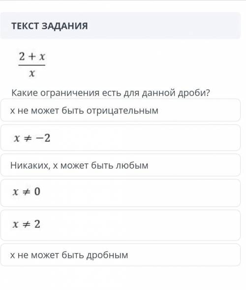 Какие ограничения есть для данной дроби?​