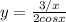 y = \frac{3/x}{2 cos x}