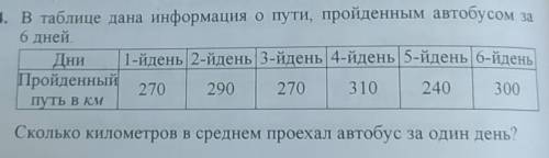 4. В таблице дана информация о пути, пройденным автобусом за 6 дней.Дни 1-йдень 2-йдень 3-йдень 4-йд