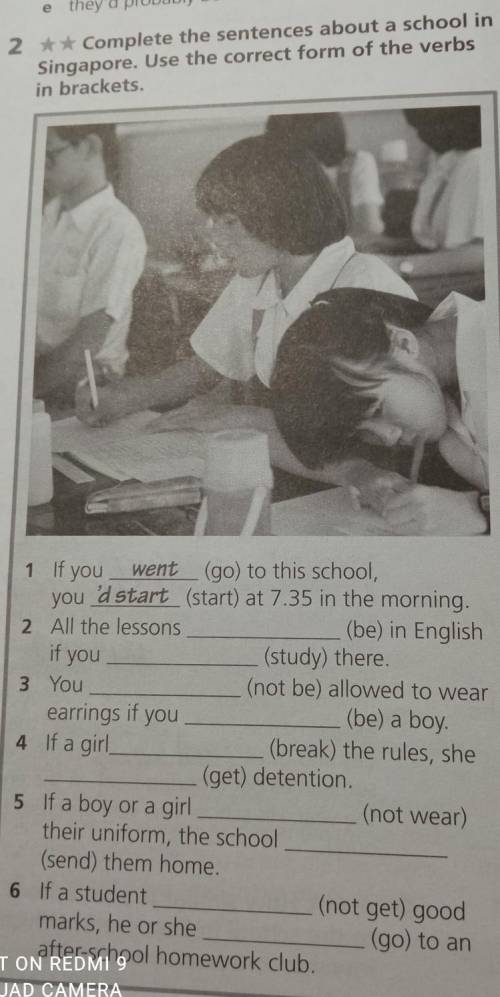 Complete the sentences about a school in Singapore. Use the correct form of the verbs in brackets.​