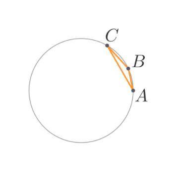 На окружности с радиусом 2/3 последовательно отметили точки A ,B и C. Оказалось, что AC=2/3 . Чему р
