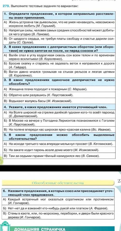 Выполните тестовые задание по вариантам​