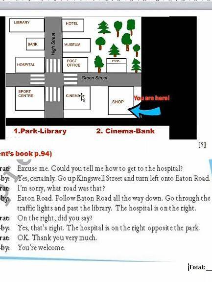 составьте диалог смотря на образец (1Park-Library)​