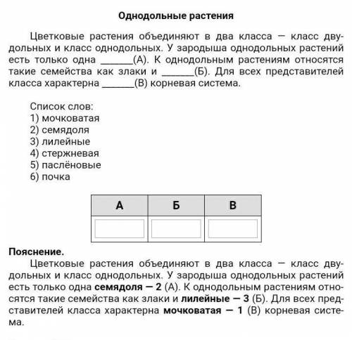 Выберите из предложенного списка и вставьте в текст пропущенные слова, используя для этого их цифров