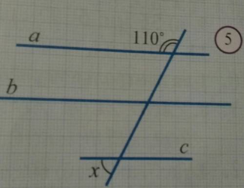Найдите угол x, если a||b и b||c на рисунке 5​