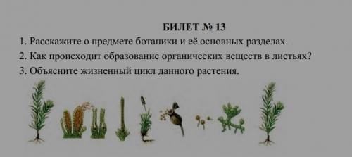 БИЛЕТ № 13 1. Расскажите о предмете ботаники и её основных разделах.2. Как происходит образование ор