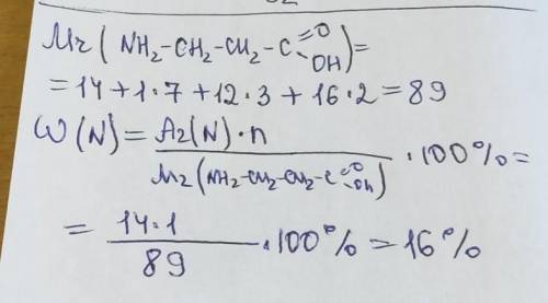 Обчисліть масову частку Нітрогена в амінопропановій кислоті