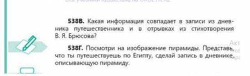 538 В. Какая информация совпадает в записи из днев ника путешественника и в отрывках из стихотворени