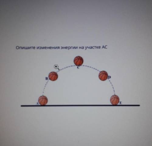 Опишите изменения энергии на участке AC​