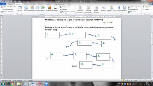 . 2-тапсырма.Оқылым мәтінінің мазмұны бойынша диаграмманы толтырыңдар.