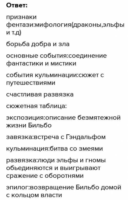 Фантастики. (Работа в парах.) 3. Выделите признаки фэнтези в книге Дж. Толкина. Составьте кластер.​