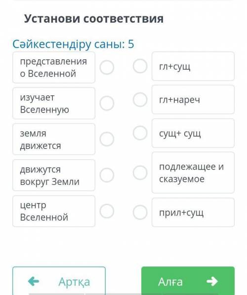 Установи соответствияСәйкестендіру саны: 5 нужно ответ. ​