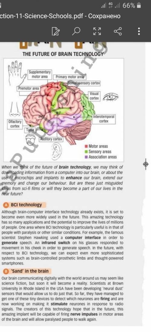 3 Read the text and for questions 1-8 choose from the brain technologies (A-D). Which brain technolo