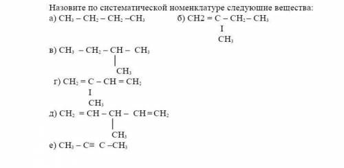 Назовите по систематической номенклатуре следующие вещества: