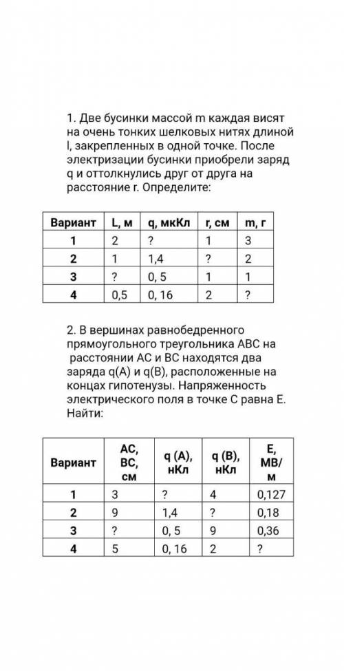 Электростатика 10 класс база 2 задачи​