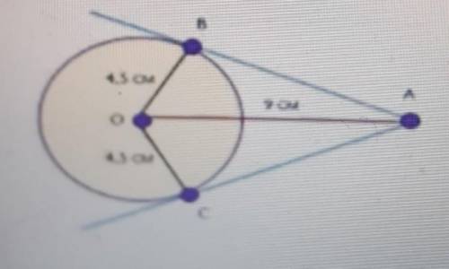 AB и AC касаются окружности. Если AO = 9 см, OB = 4,5 см, найдите угол ВАС.​