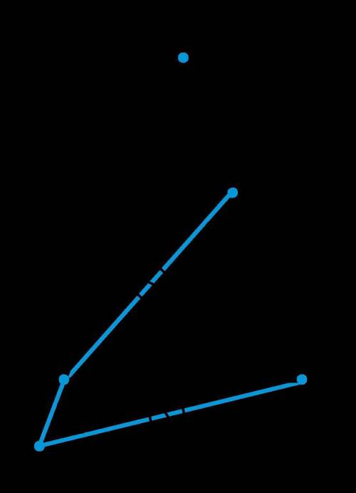 Дан равнобедренный треугольник (=). На луче за точкой отмечена точка , на стороне отмечена точка . И