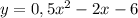 y=0,5x {}^{2} -2x -6