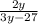 \frac{2y}{3y - 27}