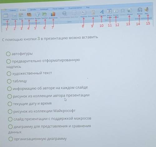 С кнопки 3 в презентацию можно вставить​