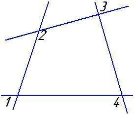 ГЕОМЕТРИЯ угол 1 = 47° угол 2 = 133° угол 3 = 108° Найти угол 4 Решить без четырехугольника и тд. Эт
