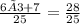 \frac{6×3+7}{25} = \frac{28}{25}