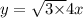 y = \sqrt{3 \times } 4x