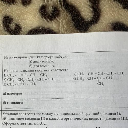 Найти 2 изомера 2 гомолога Напиши название выборных веществ