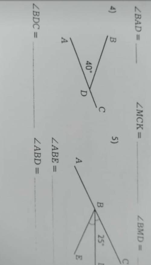 ответы надо записать вот так. 1) AOB=180-45°=135 !