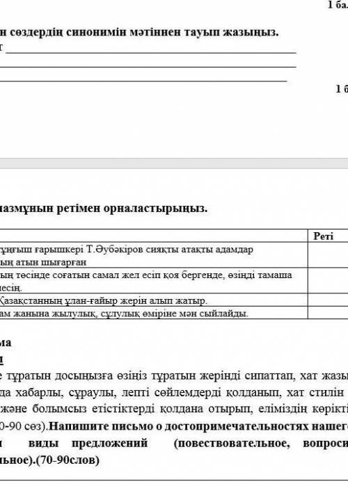 Написать письмо о нашем городе Алматы нужно 70-80 слов на казахском​