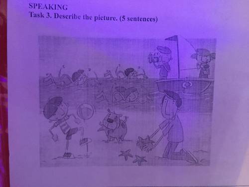 SPEAKING Task 3. Describe the picture. (5 sentences) У МЕНЯ СОЧ!