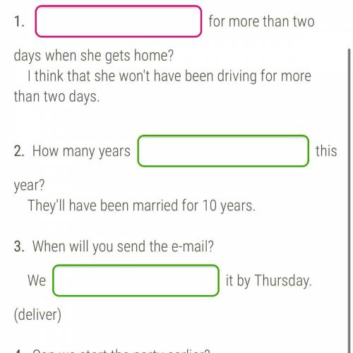 Complete the sentences using the answers or the verbs in the brackets. You have to decide where to u