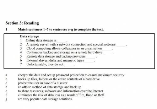 Match sentences 1-7 to sentences a-g to complete the text. ​