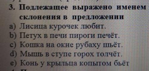 3)Подлежащее выражано именем существительным ĪĪĪ склонения в предложении это тест !​