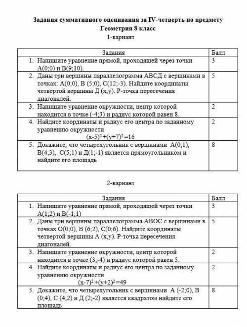 1.Напишите уравнение прямой,проходящей через точки А(1;2) и В(-1;1). 2)? 3)?