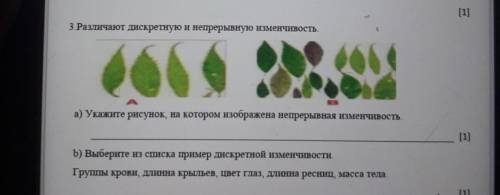 3.Различают дискретную и непрерывную изменчивость. а) Укажите рисунок, на котором изображена непреры