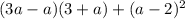 (3a - a) (3 + a) + (a - 2)^{2}