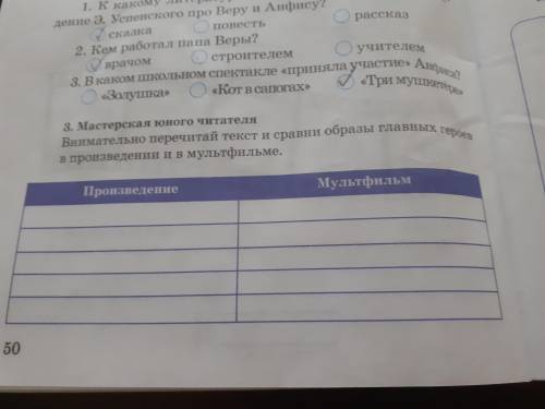 Внимательно перечитай текст и сравни образы главных героев в произведении и в мультфильме