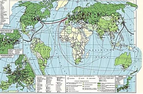 Внимательно изучите карту Машиностроение мира и ответьте на вопросы: (а) Определите 3 страны или р