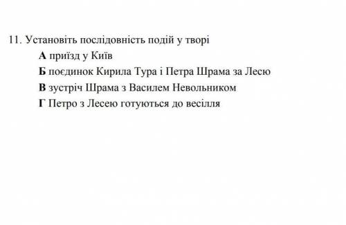 Установіть відповідність подій у творі Чорна рада​