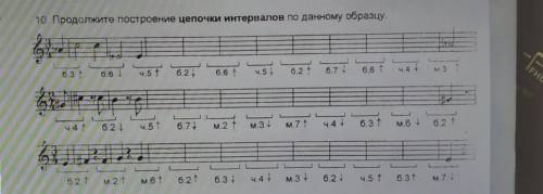 Продолжите построение цепочки интервалов по данному образцу​