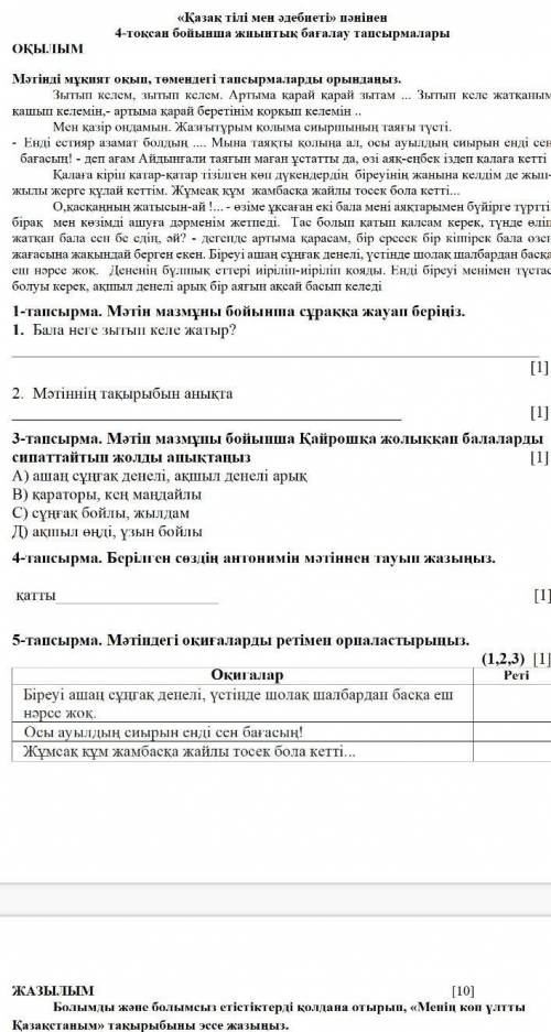 ЖАЗЫЛЫМ Болымды және болымсыз етістіктерді қолдана отырып, «Менің көп ұлтты Қазақстаным» тақырыбыны