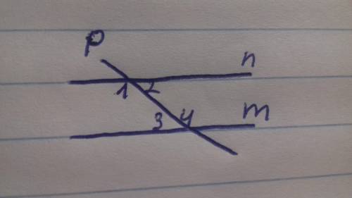 Дано: m||p - січна. Кут 2 в 4 рази менший від кута 4