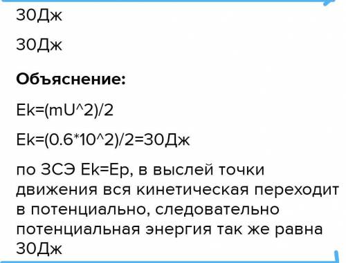 Мяч массой 200 г бросают вертикально вверх со скоростью 30м/с. Сопротивление воздуха не учитывается,