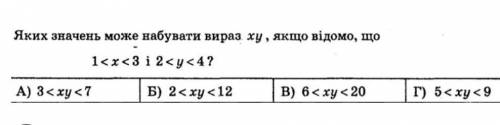 Яких значень може набувати вираз ху , якщо відомо, що