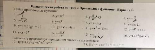 Найти производную функцииy=x^2/2