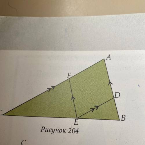 Найди неизвестные длины отрезков (рис. 204). 1) АВ = 24 см, AC = 32 см, FE = 12 см, EC = 18 см и DE