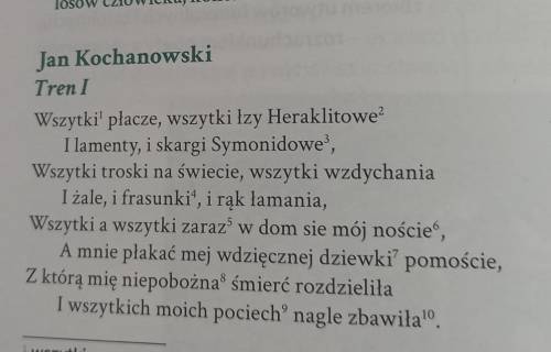 Polecenia 1. Przeczytaj sześć pierwszych wersów. Nazwij użyty w nich środek stylistyczny. Określ, ja